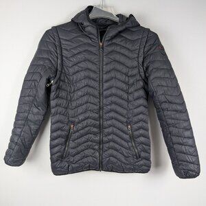 Pajar Womens Amaryllis NAVY Quilted 2-in-1 Warm Puffer Coat Vest Outerwear